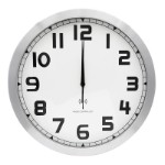 Radio-controlled wall clock Ø40 cm with strong aluminum frame and classic white dial